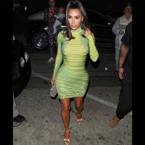 MAISIE WILEN Green & Yellow Orbit City Dress AS SEEN ON KIM KARDASHIAN - Size S